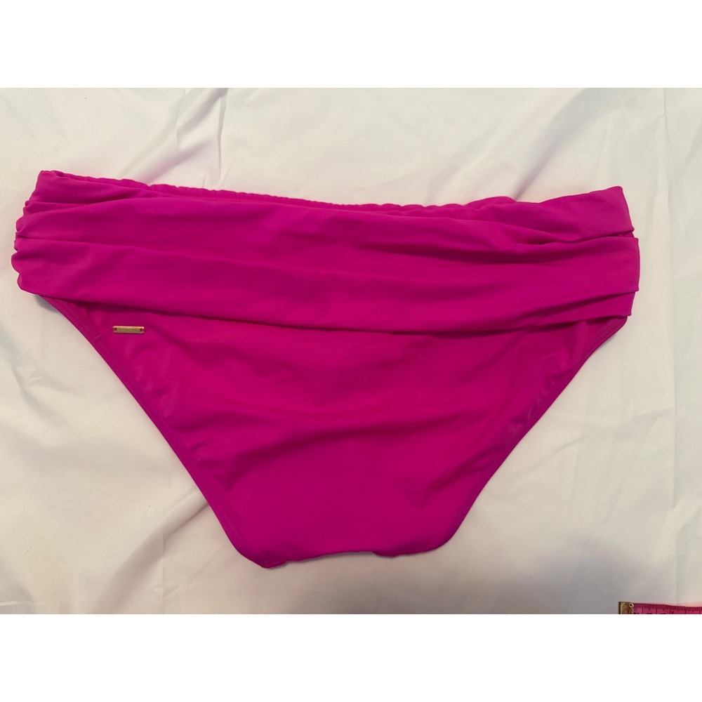Victorias Secret Heavenly Bikini Bottoms Hot Pink Ruched Foldover Swim Medium - Picture 4 of 5